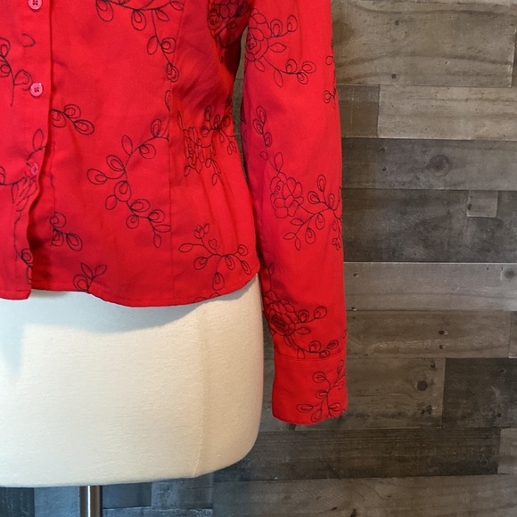 Covington button up shirt size XLarge petite holiday party floral Lovecore - Picture 4 of 12